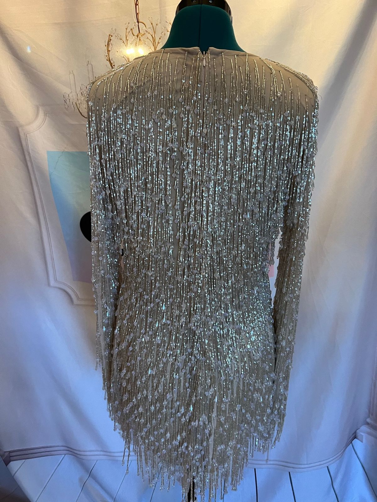Unique Dress Club Size 10 Pageant Sequined Nude Side Slit Dress on Queenly