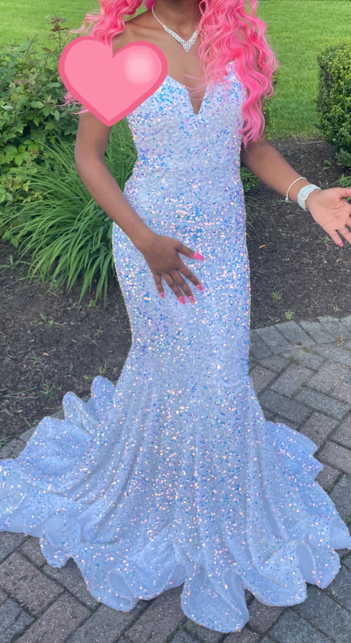 Portia and Scarlett Size 2 Prom Strapless Sequined Multicolor Mermaid Dress on Queenly
