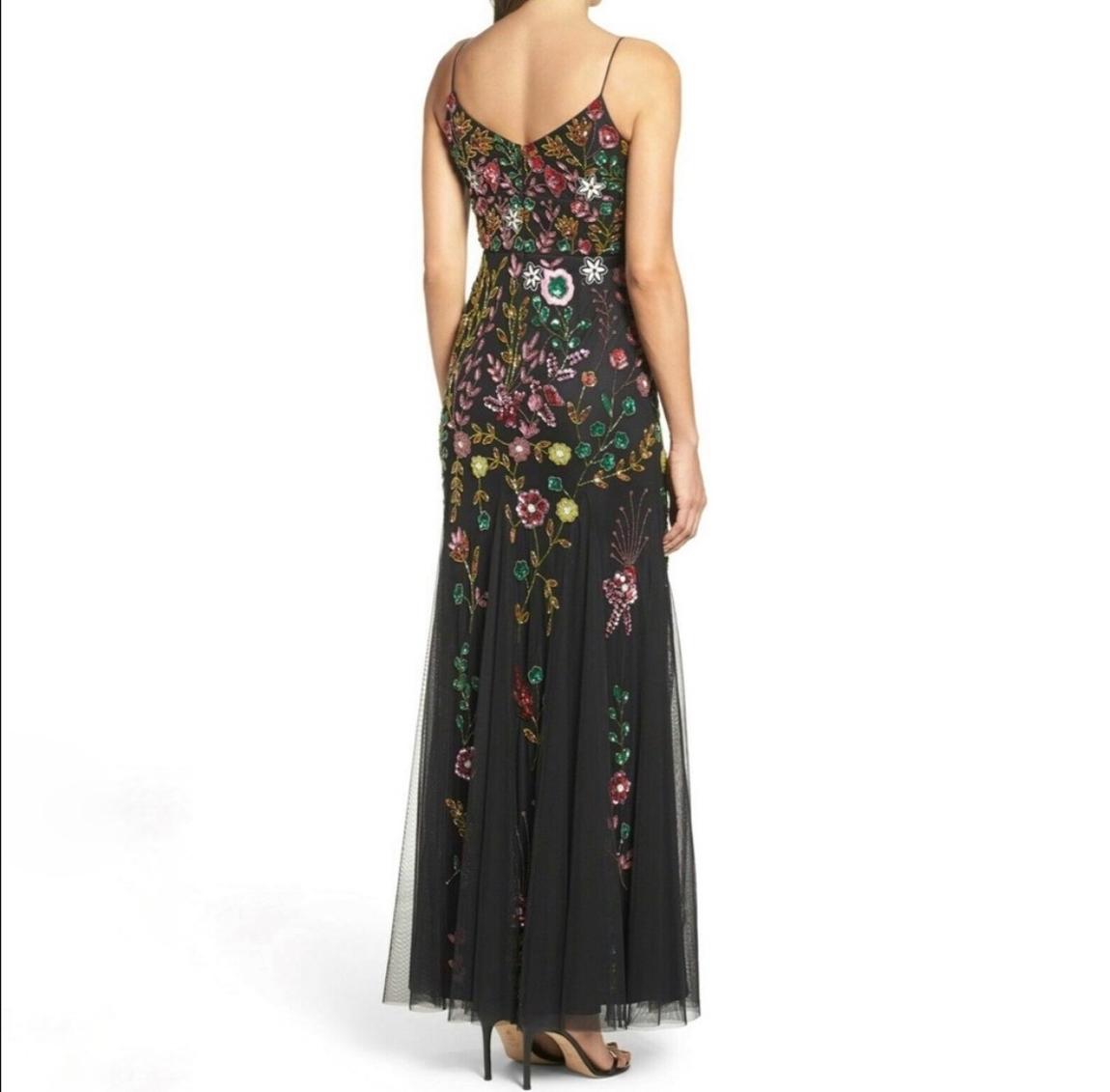 Adrianna Papell Size 6 Floral Black Floor Length Maxi on Queenly