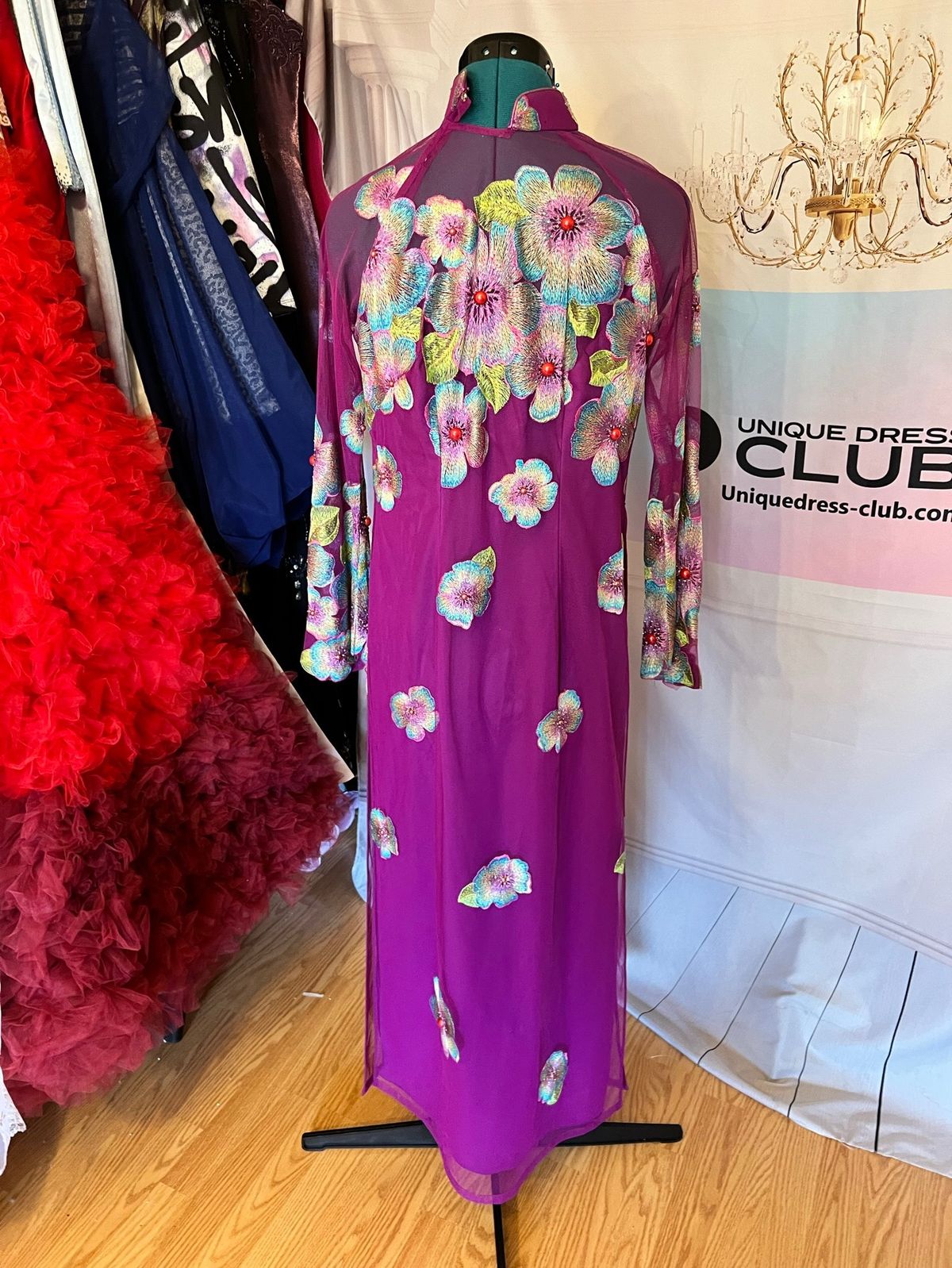 Unique Dress Club Size 4 Satin Purple Side Slit Dress on Queenly