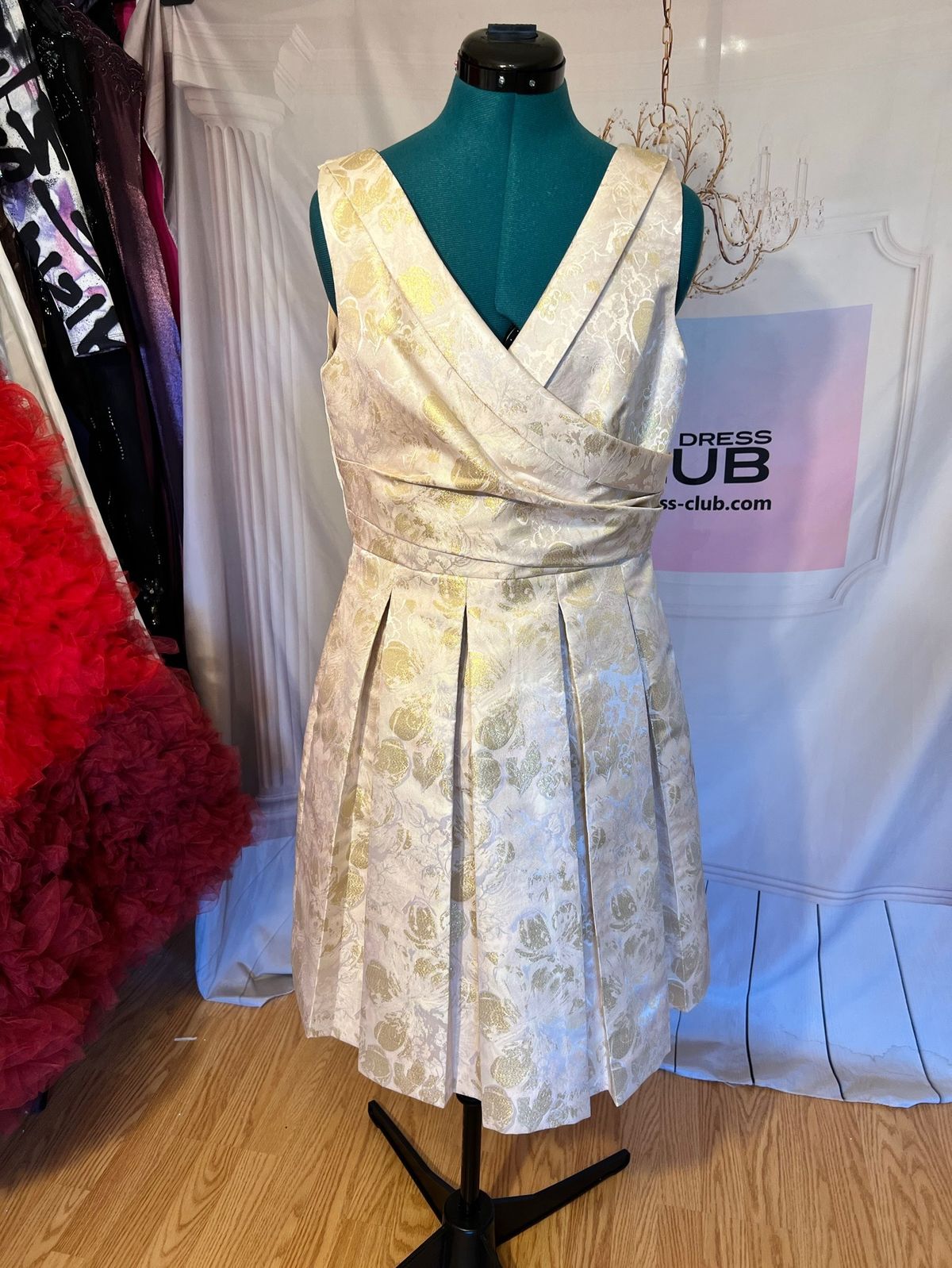 Unique Dress Club Plus Size 16 Prom Satin Nude A-line Dress on Queenly