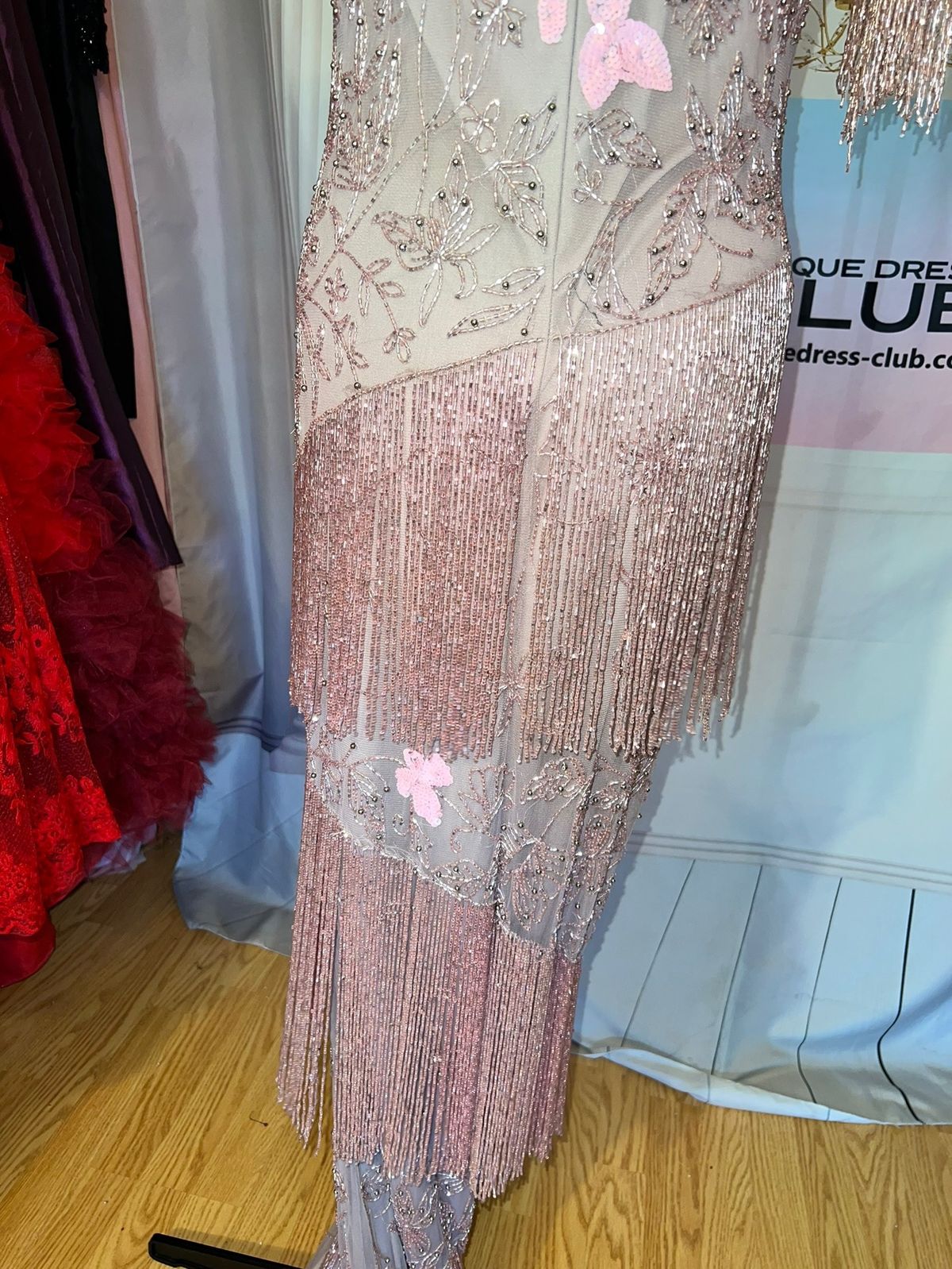 Unique Dress Club Size 8 Prom Sequined Light Pink Mermaid Dress on Queenly