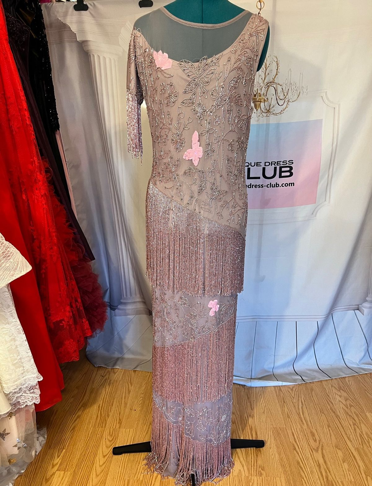 Unique Dress Club Size 8 Prom Sequined Light Pink Mermaid Dress on Queenly