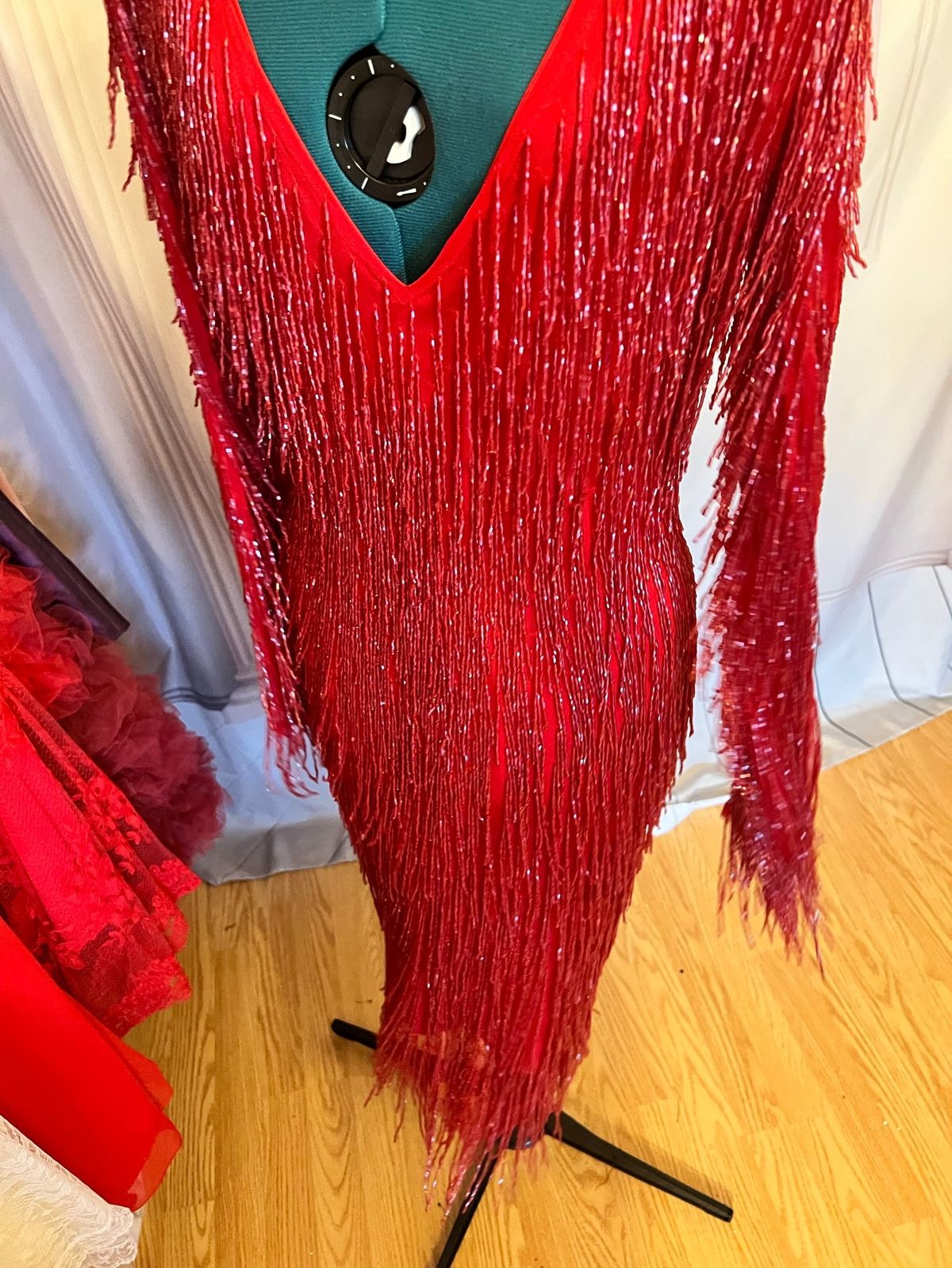 Unique Dress Club Size 10 Sheer Red Cocktail Dress on Queenly