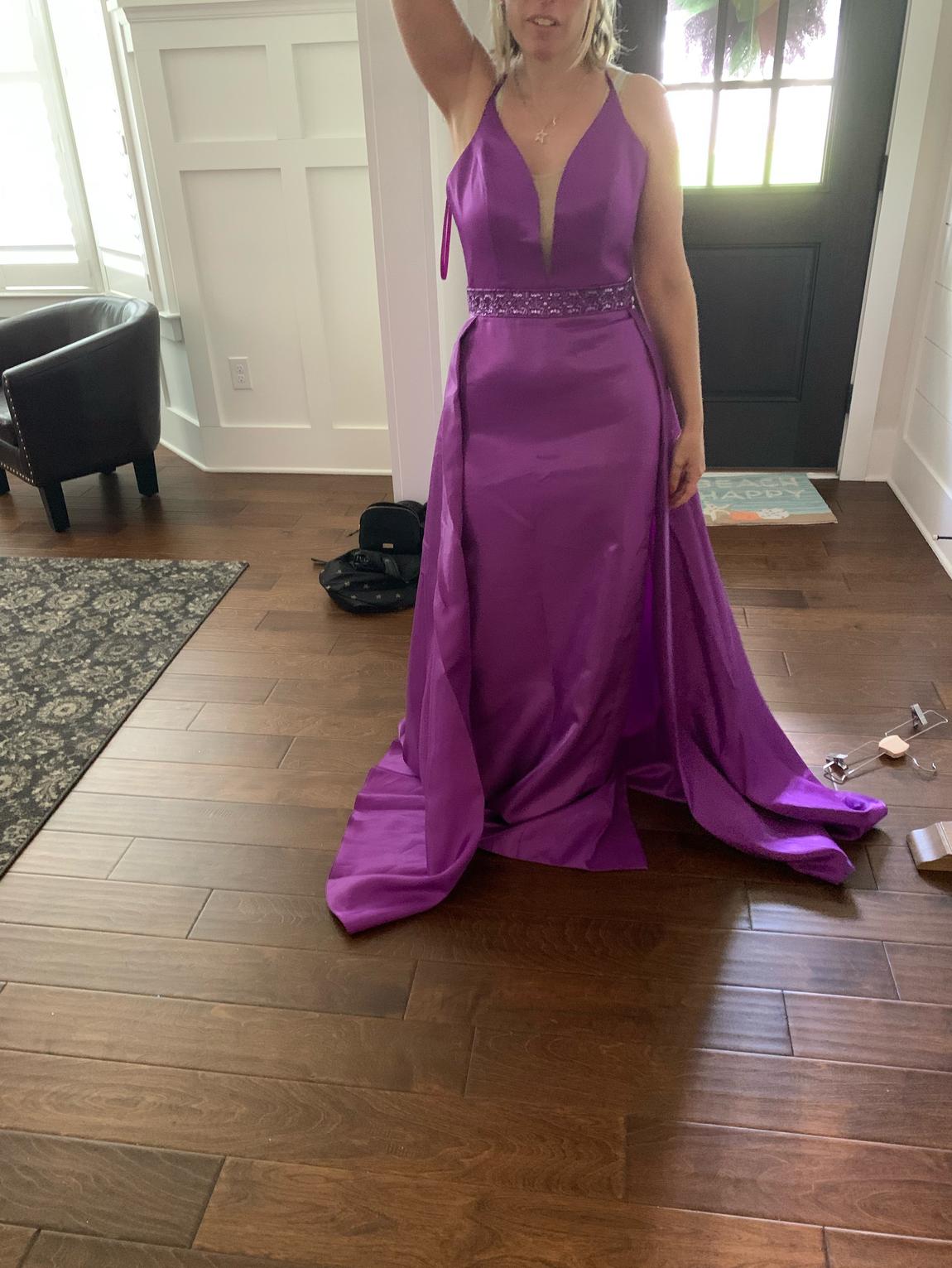 Size 8 Prom Sequined Purple Dress With Train on Queenly