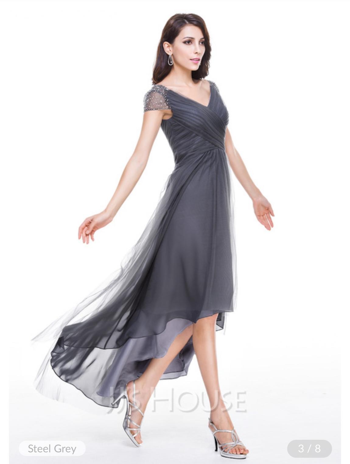 Size 4 Silver A-line Dress on Queenly