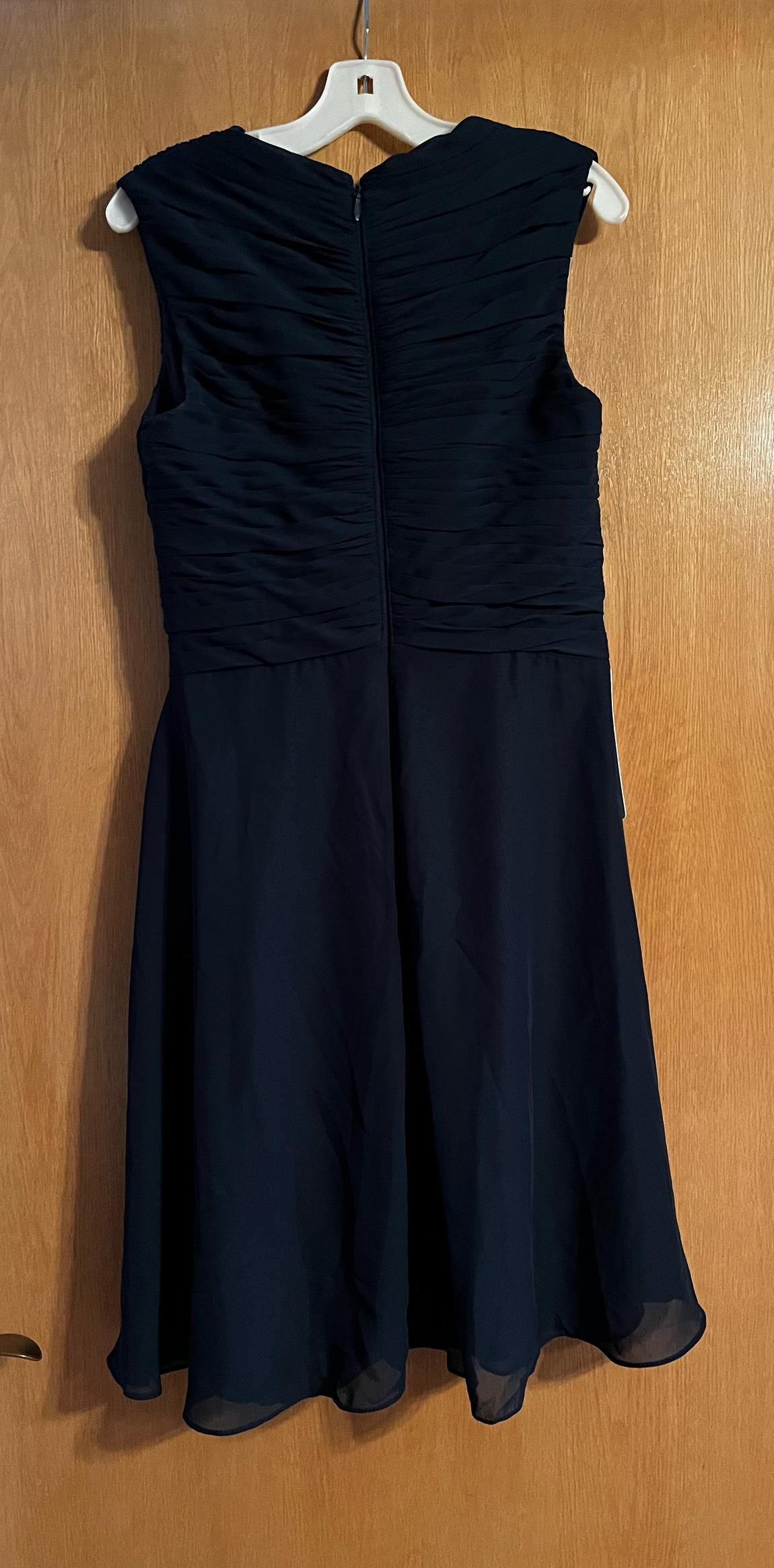 Azazie/ David’s Bridal Size 10 Navy Blue A-line Dress on Queenly