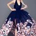 Size 14 Bridesmaid Floral Navy Black Ball Gown on Queenly