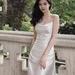 Size 14 Bridesmaid Satin White Mermaid Dress on Queenly