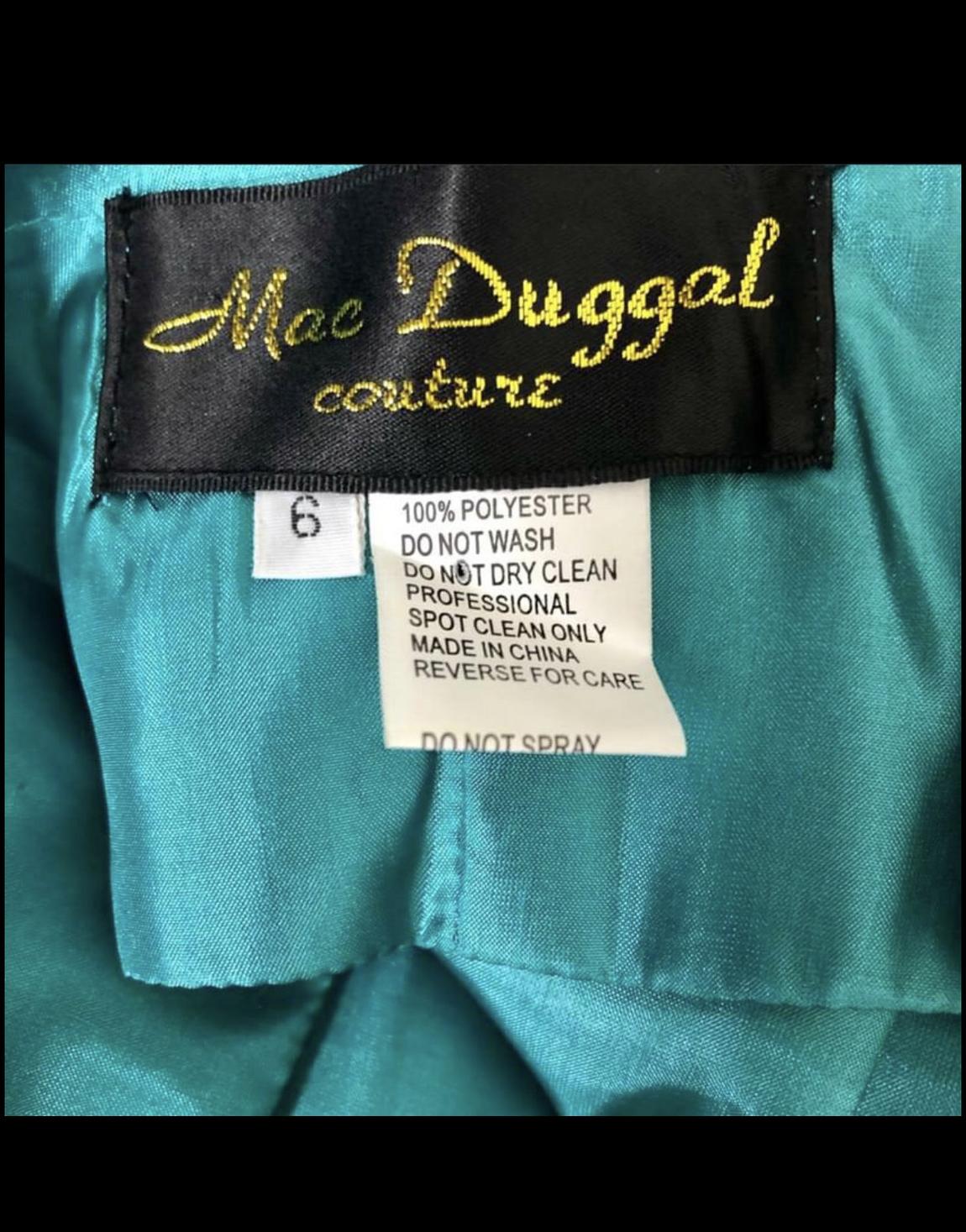 MacDuggal Couture Size 6 Homecoming Strapless Turquoise Blue Cocktail Dress on Queenly