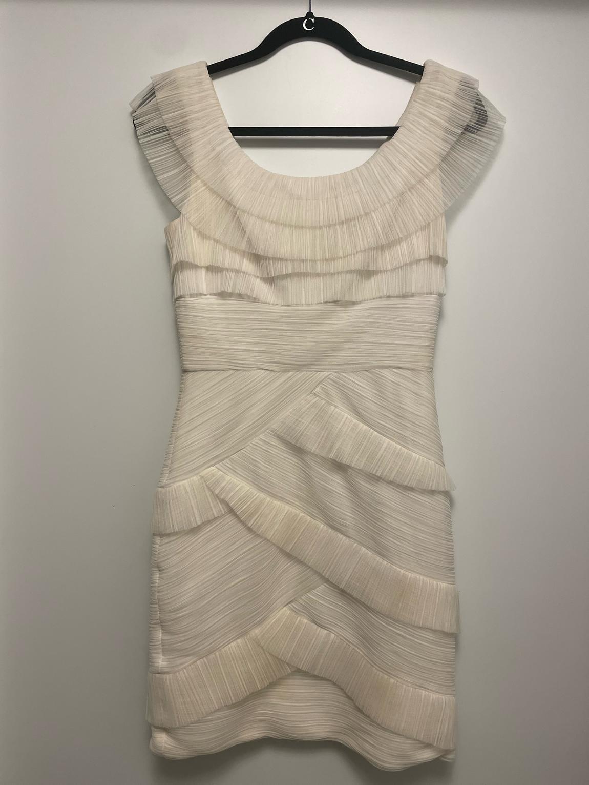 BCBGMAXAZARIA Size 4 White A-line Dress on Queenly