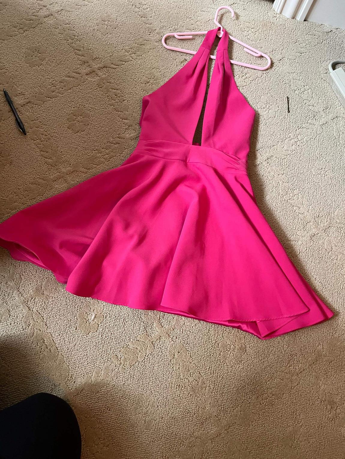 Size 00 Homecoming Plunge Hot Pink A-line Dress on Queenly