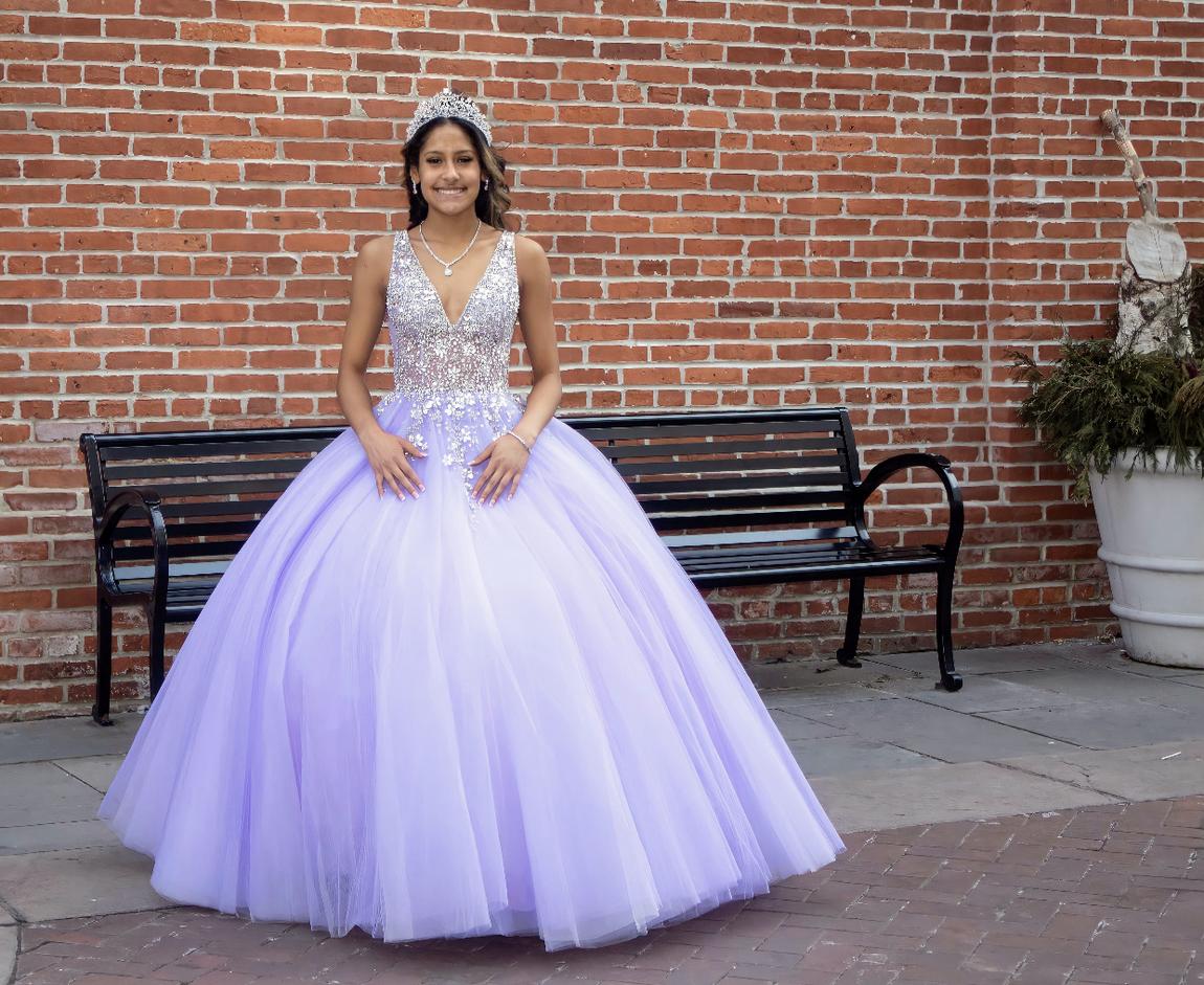 Jovani Size 2 Prom Plunge Sequined Light Purple Ball Gown on Queenly