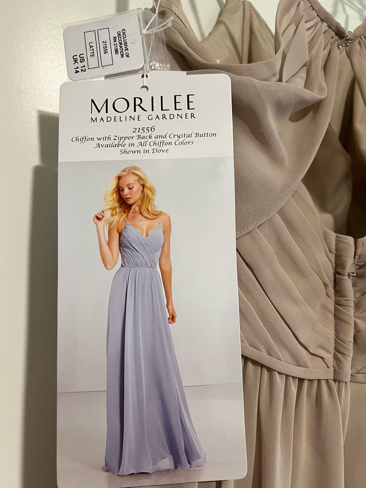 Morí lee Size 12 Bridesmaid Nude A-line Dress on Queenly