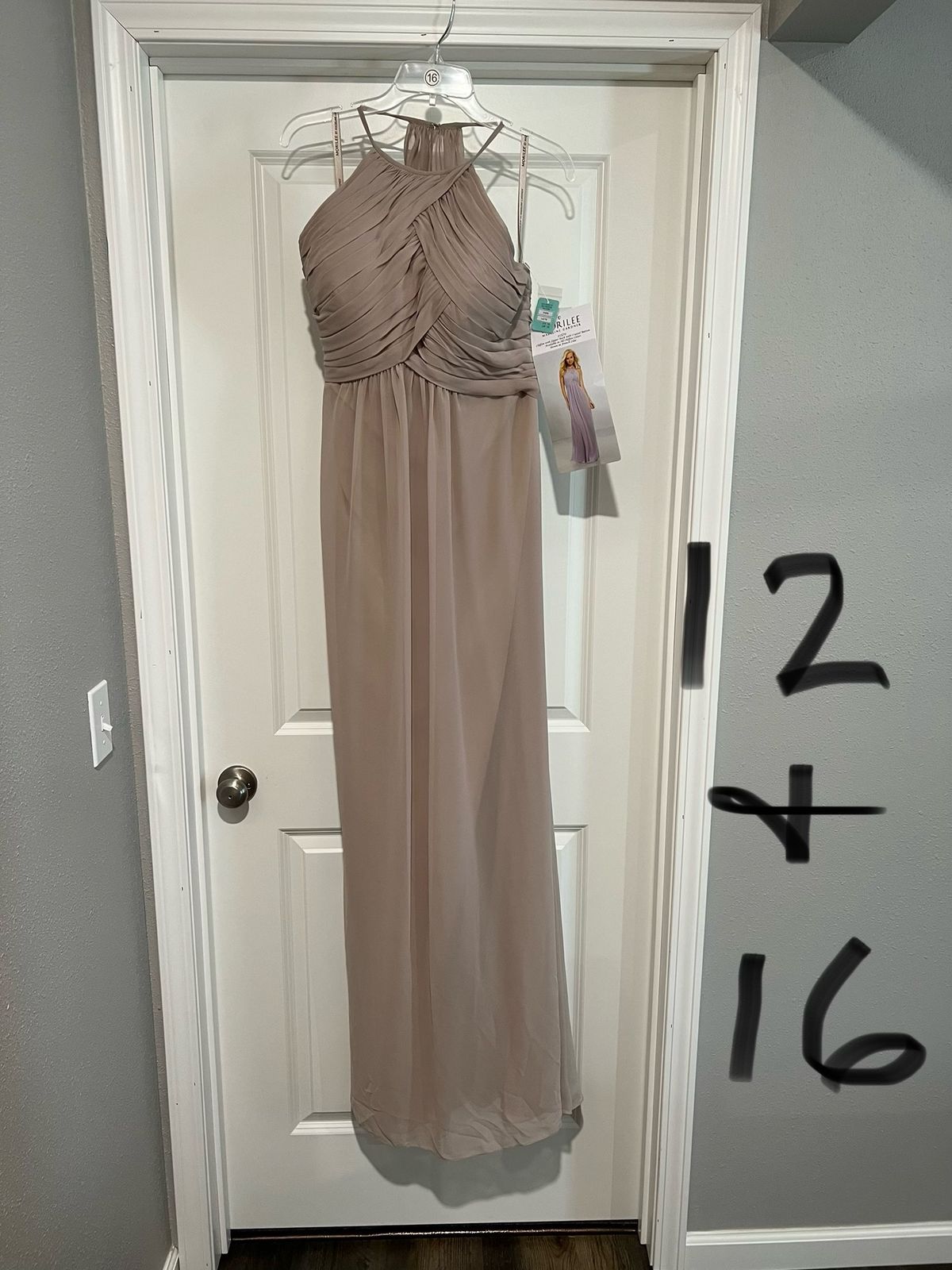 Size 12 Bridesmaid Nude A-line Dress on Queenly