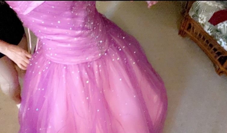 Size 0 Prom Strapless Hot Pink Ball Gown on Queenly