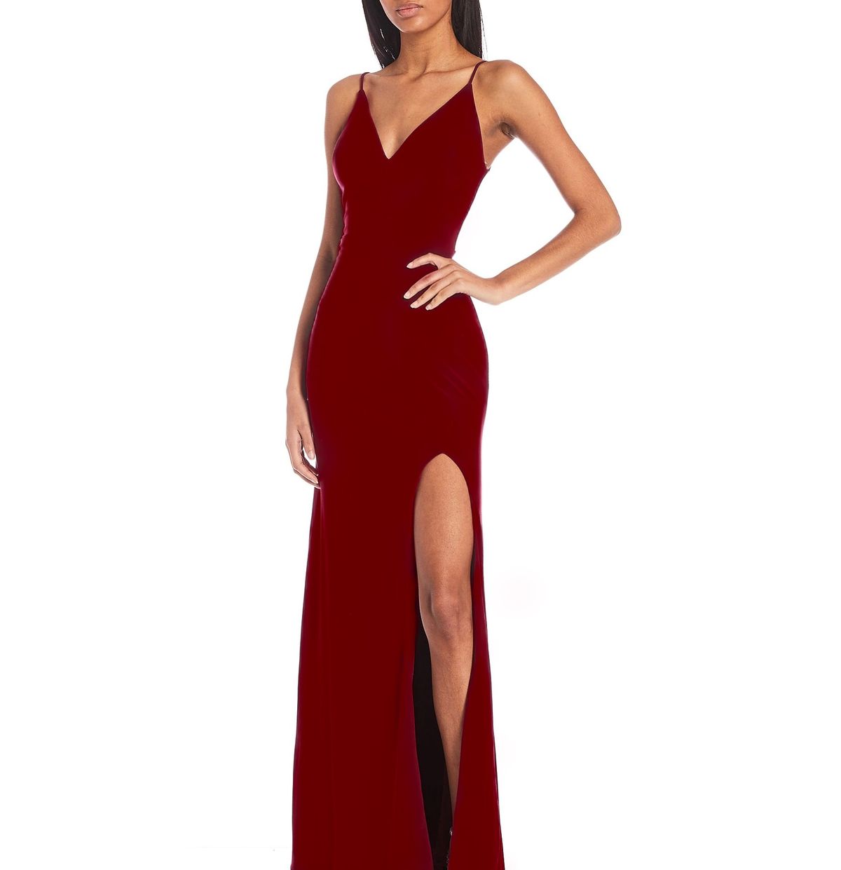 Size 0 Prom Burgundy Red Floor Length Maxi on Queenly