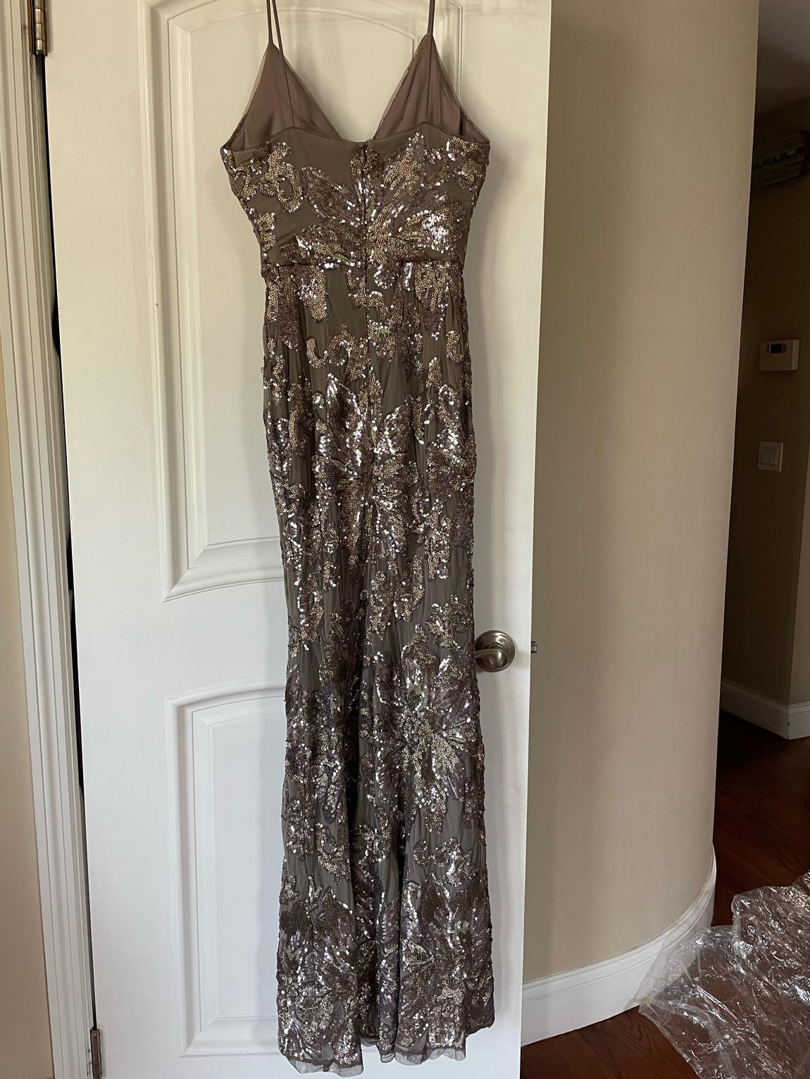 Betsy and Adam Size 6 Silver Mermaid Dress on Queenly