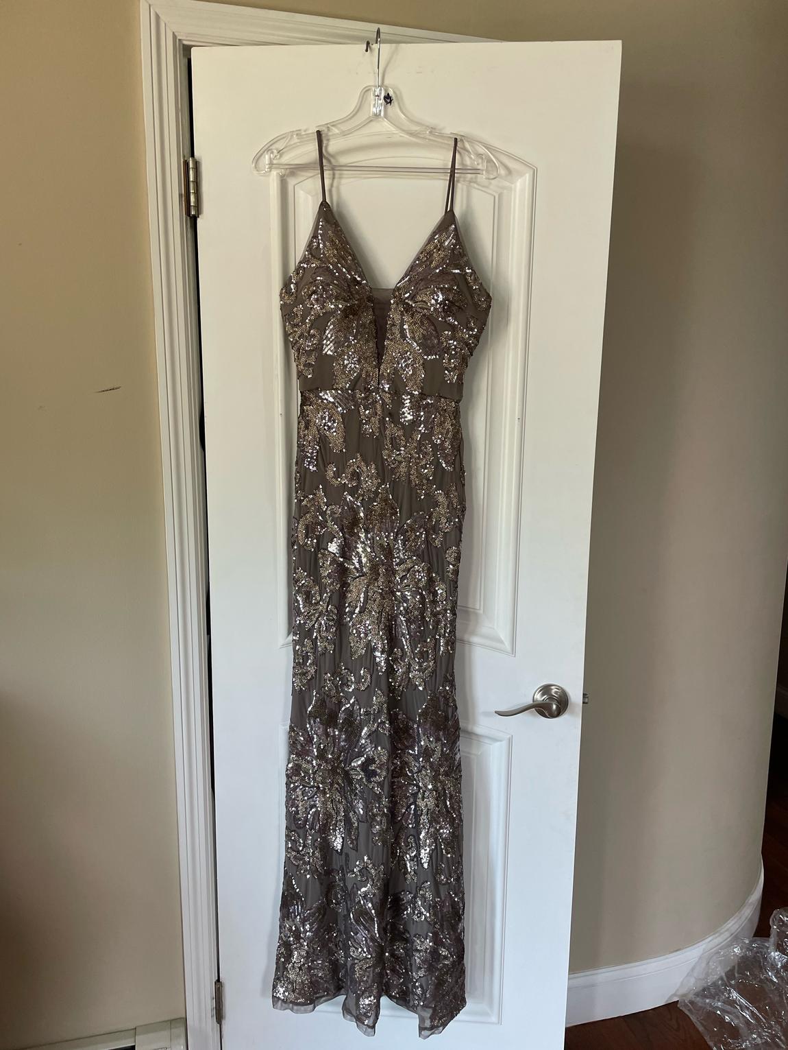 Betsy and Adam Size 6 Silver Mermaid Dress on Queenly