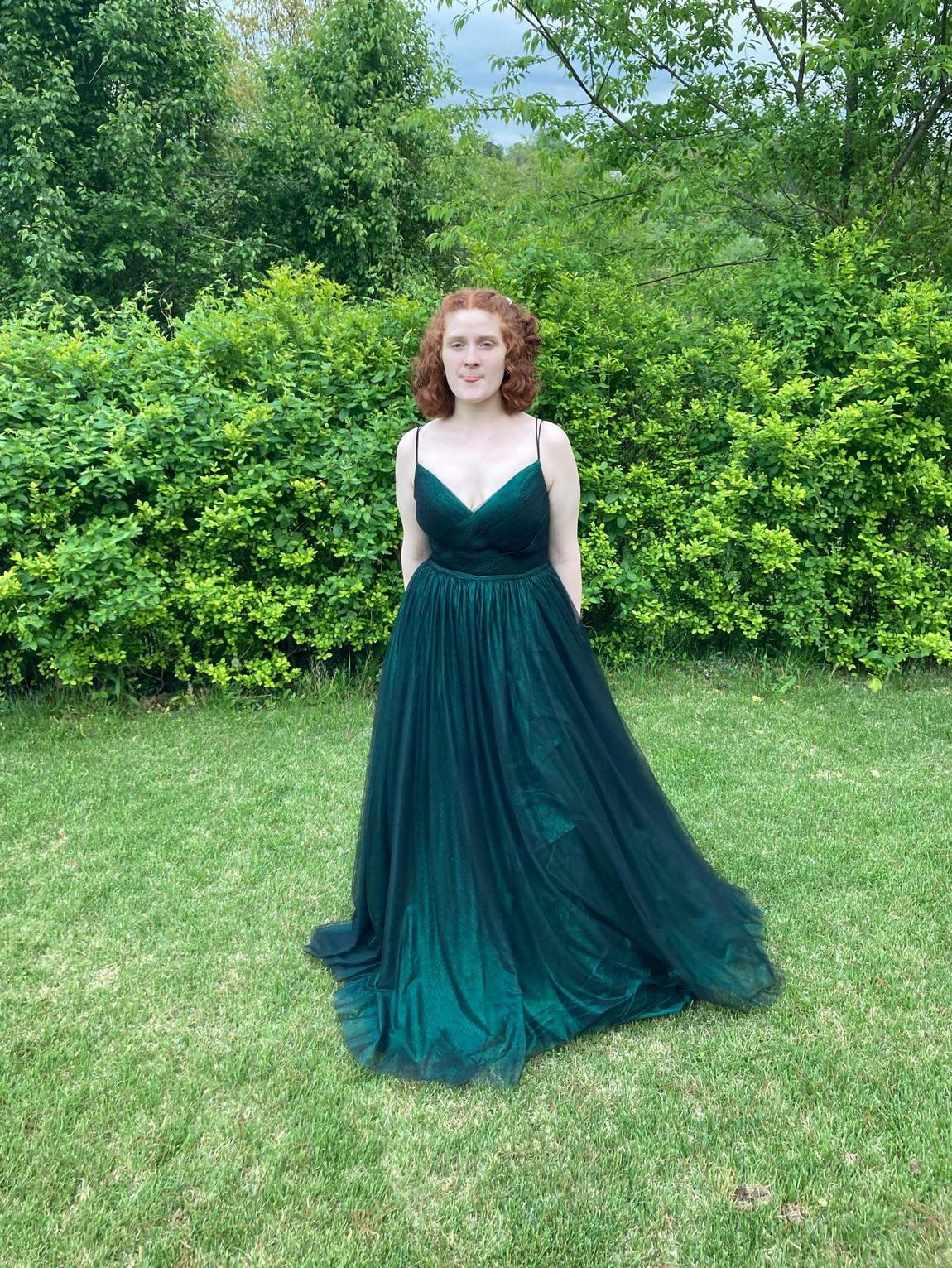 Sherri Hill Plus Size 16 Prom Green A-line Dress on Queenly
