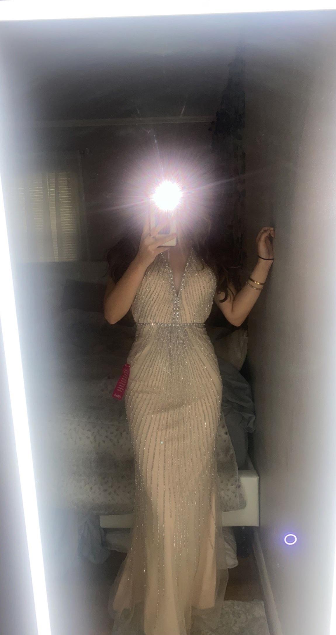 Gianni bini Size 2 Prom Sequined Nude Cocktail Dress on Queenly