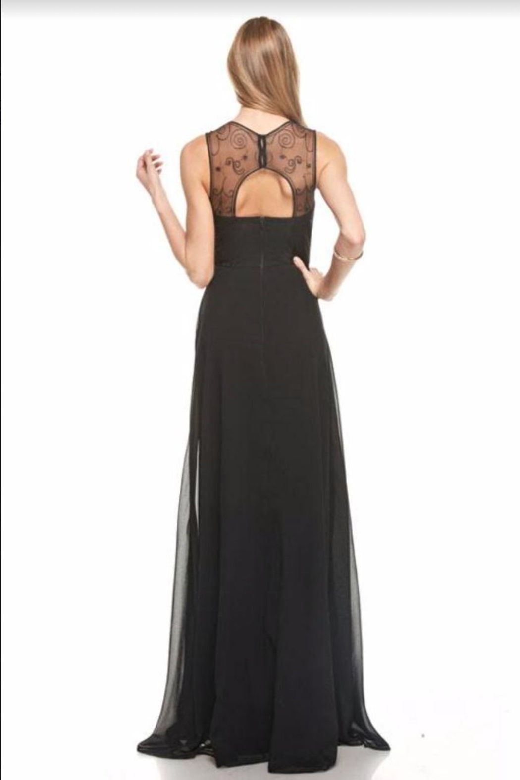 Style m24170 Maniju Size 6 Prom Sheer Black A-line Dress on Queenly