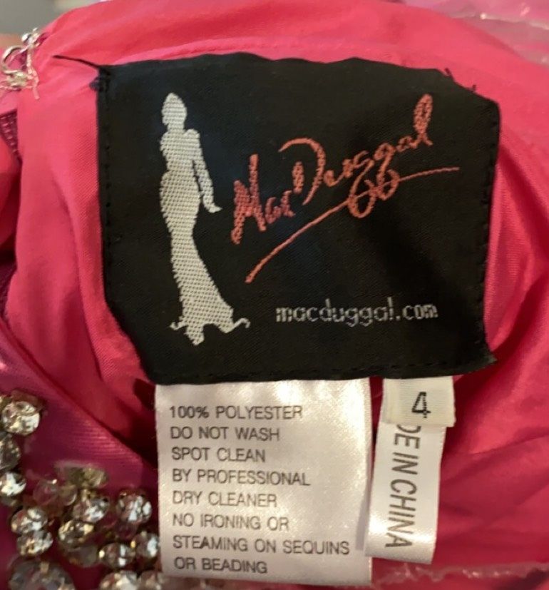 Mac Duggal Size 4 Prom Halter Sequined Hot Pink Dress With Train on Queenly