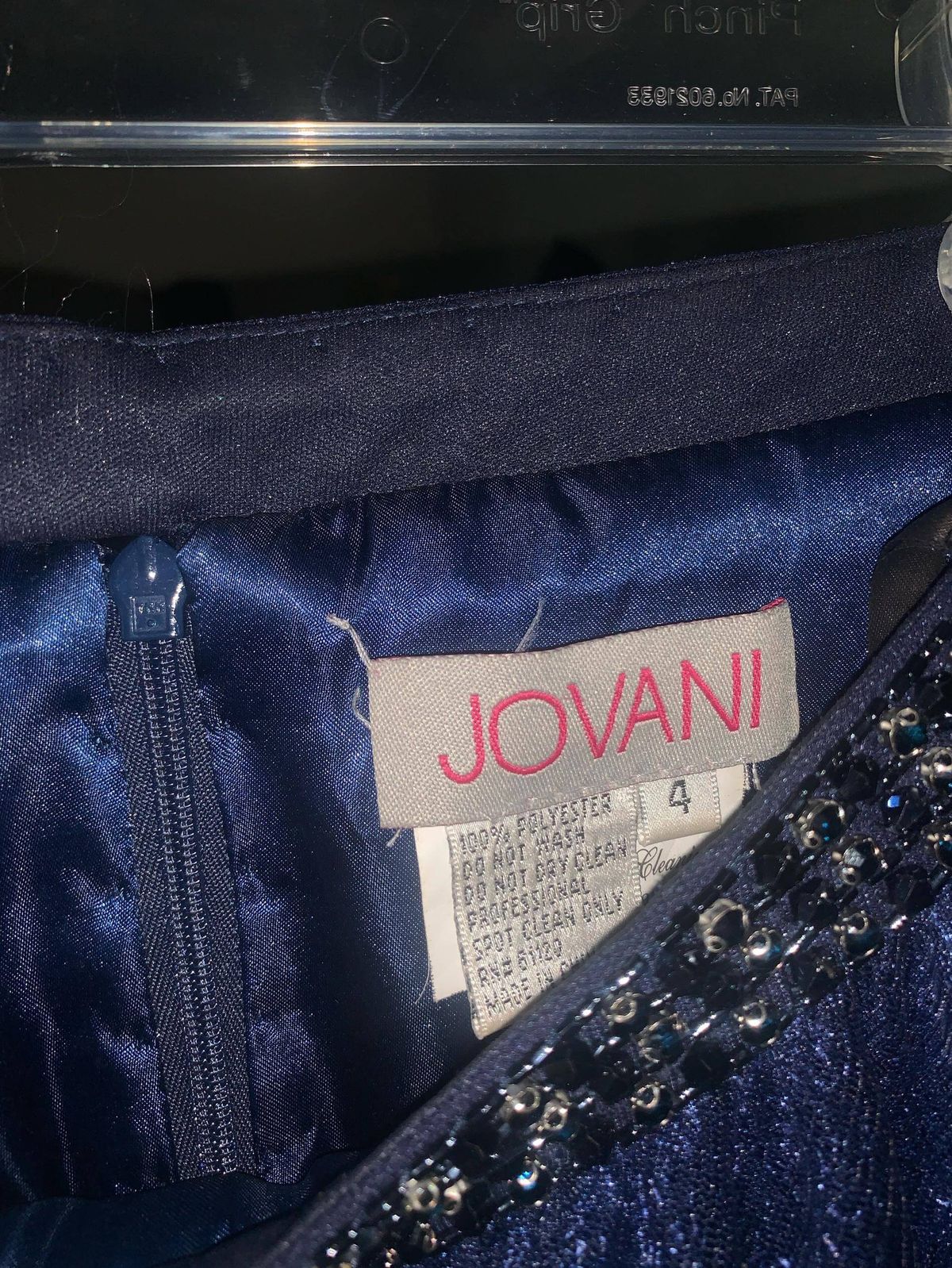 Jovani Size 2 Prom Sequined Navy Blue Ball Gown on Queenly