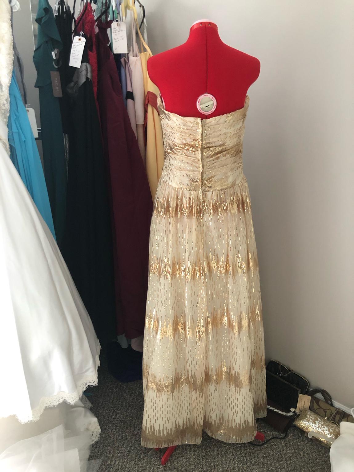 Roberta Size 12 Sequined Gold Ball Gown on Queenly