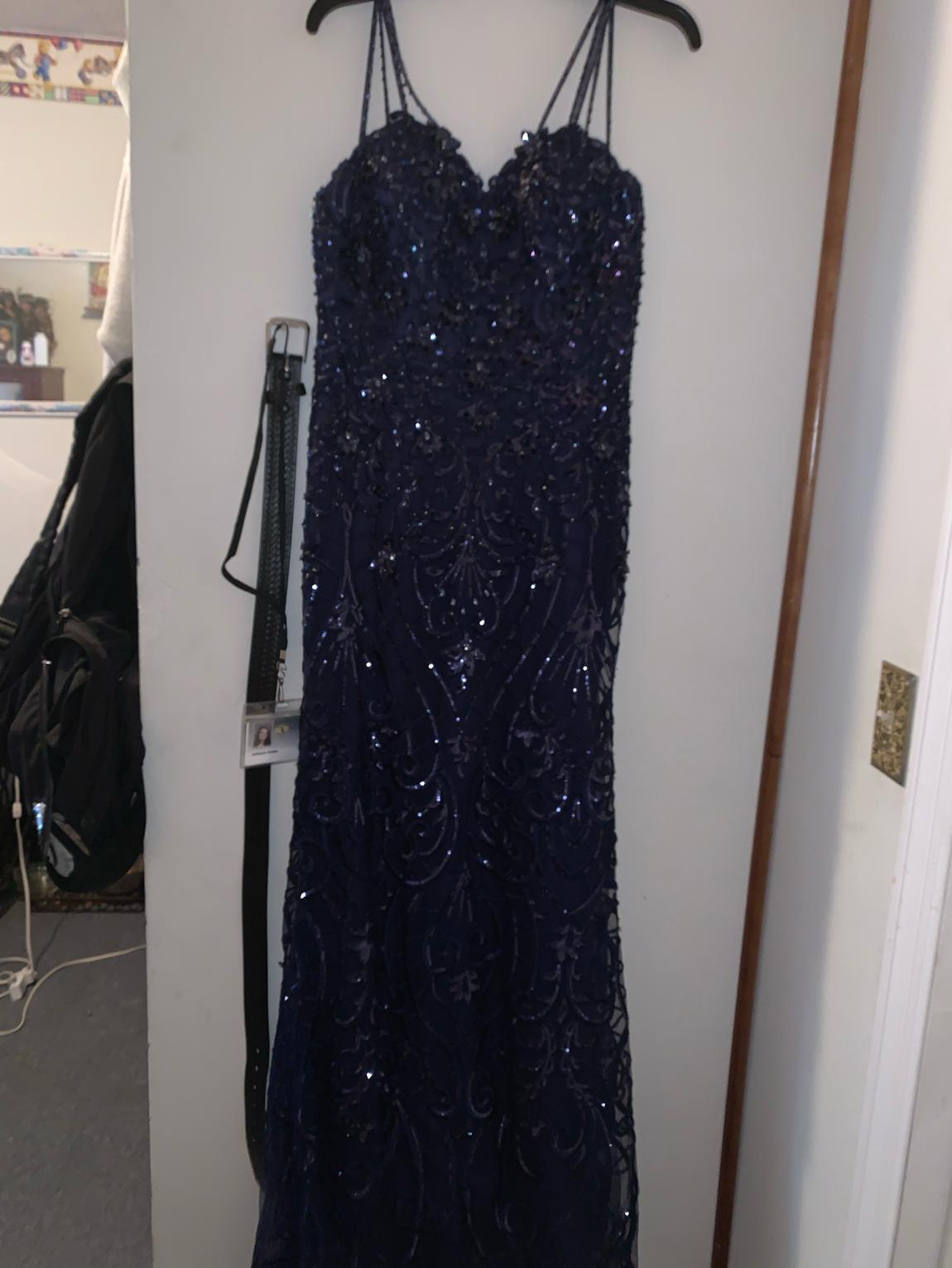 iNtrigue Size 8 Navy Blue Floor Length Maxi on Queenly