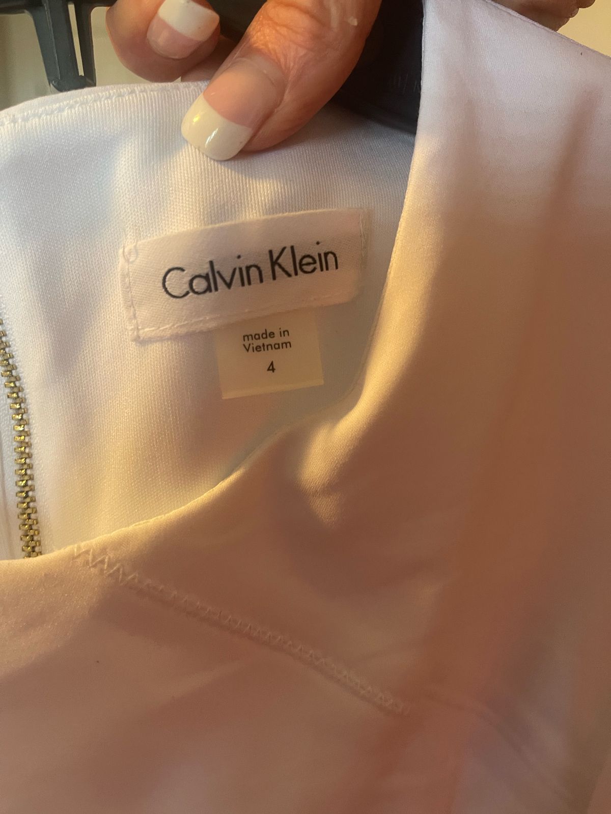 Calvin Klein Size 4 Pageant Interview White A-line Dress on Queenly