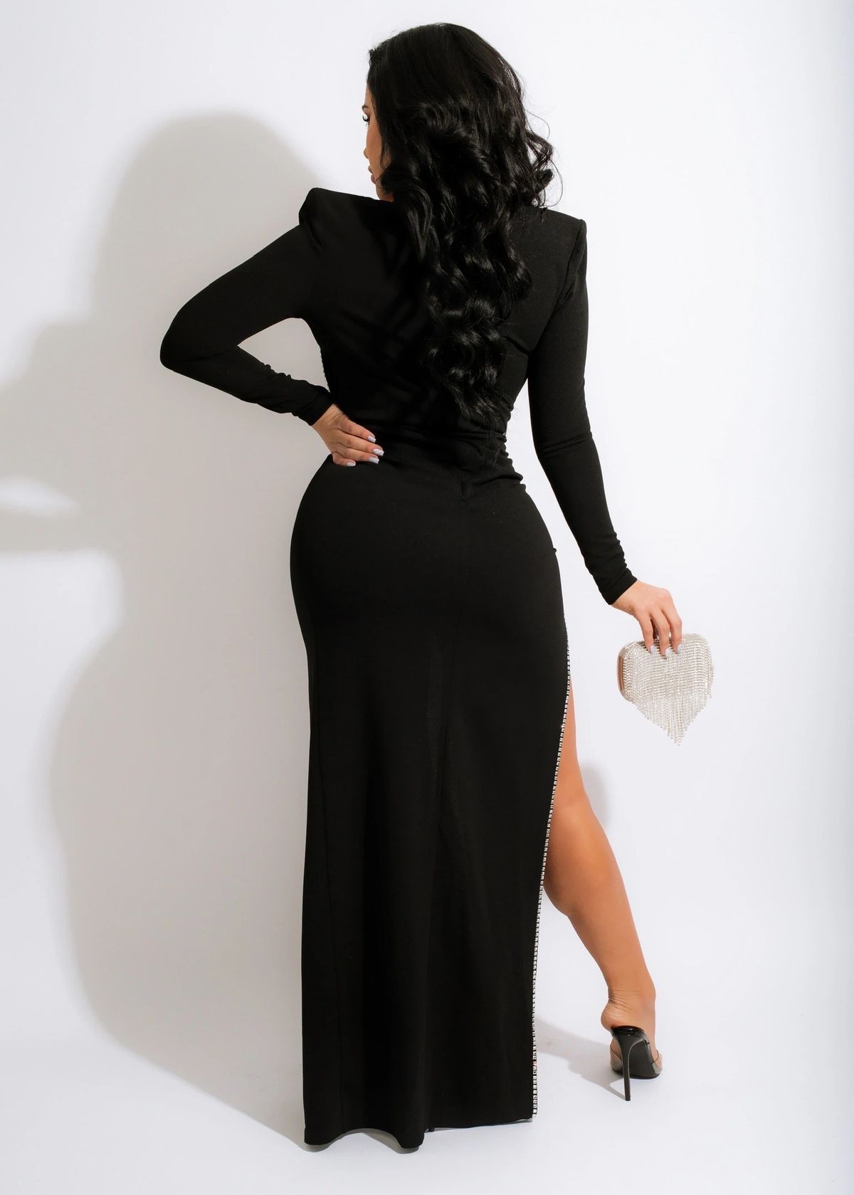Size 12 Black Side Slit Dress on Queenly