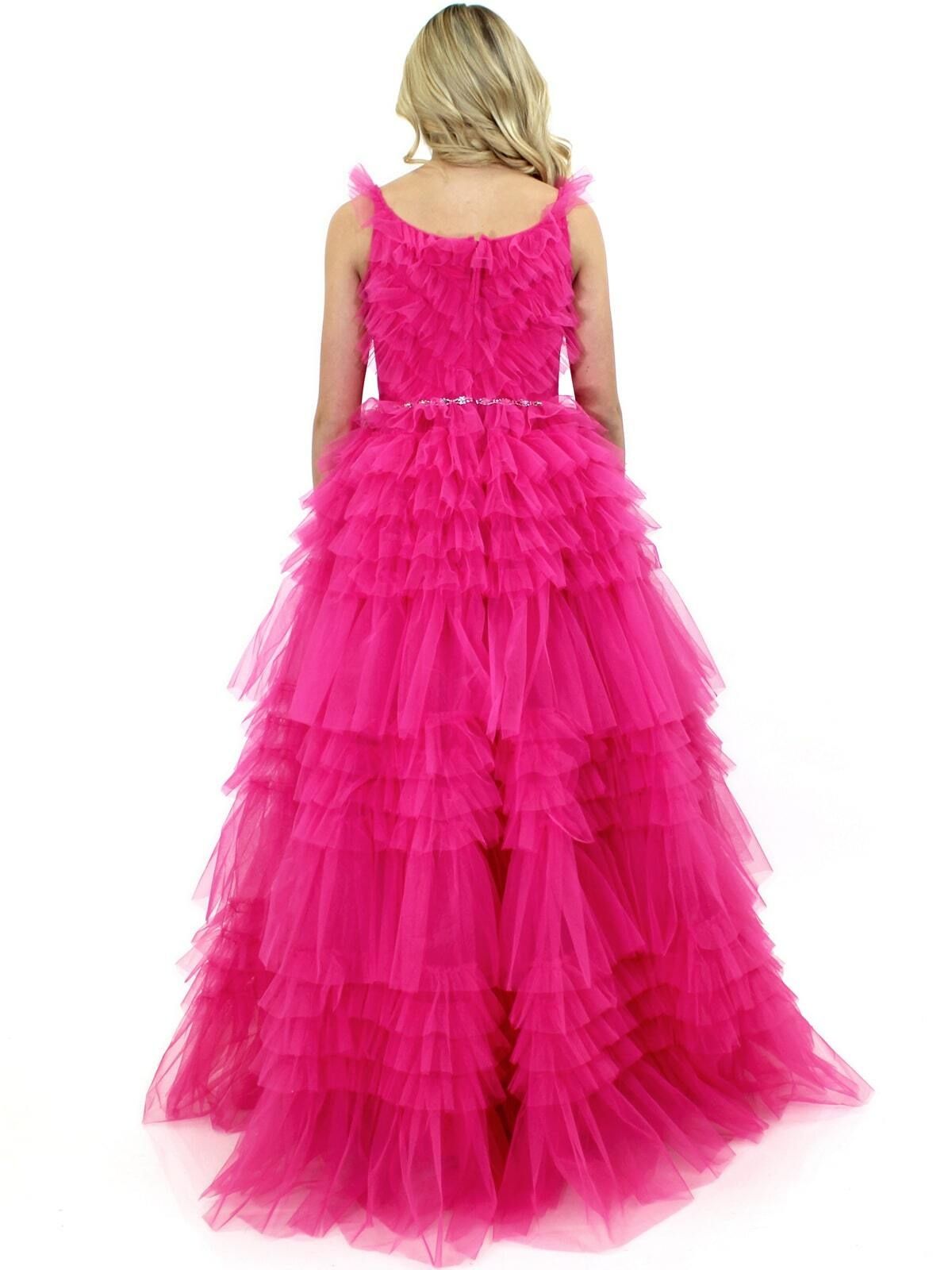 Style 8092 Marc Defang Pink Size 4 Tulle Pageant Prom A-line Dress on Queenly