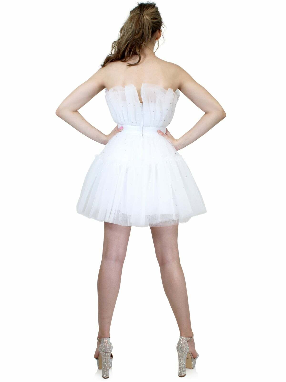 Style 8029 Marc Defang Size 00 Prom Satin White Cocktail Dress on Queenly