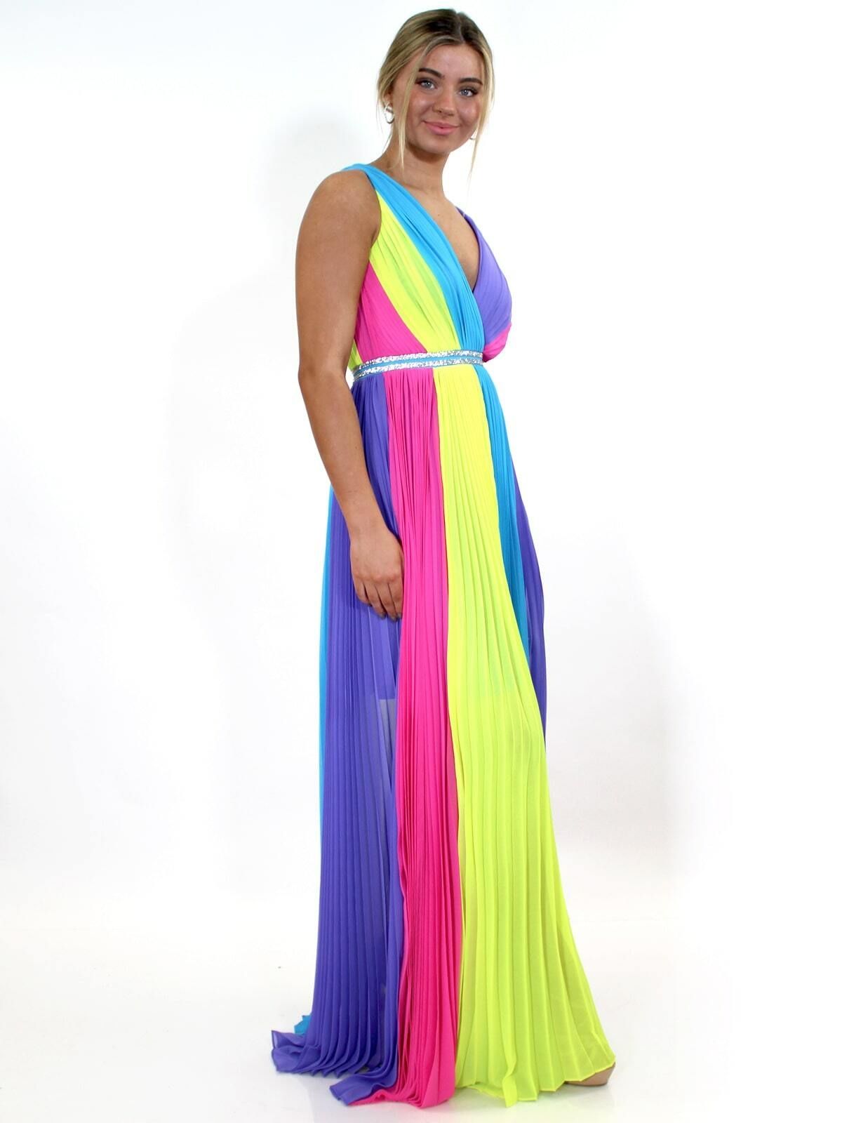 Style 8080 Marc Defang Size 6 Prom Multicolor Floor Length Maxi on Queenly
