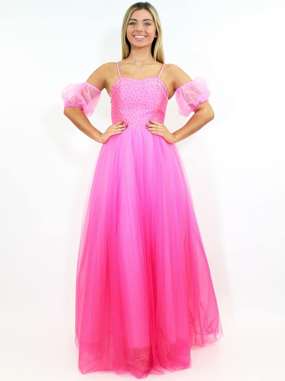 Style 5073 Marc Defang Size 0 Prom Sequined Hot Pink A-line Dress on Queenly