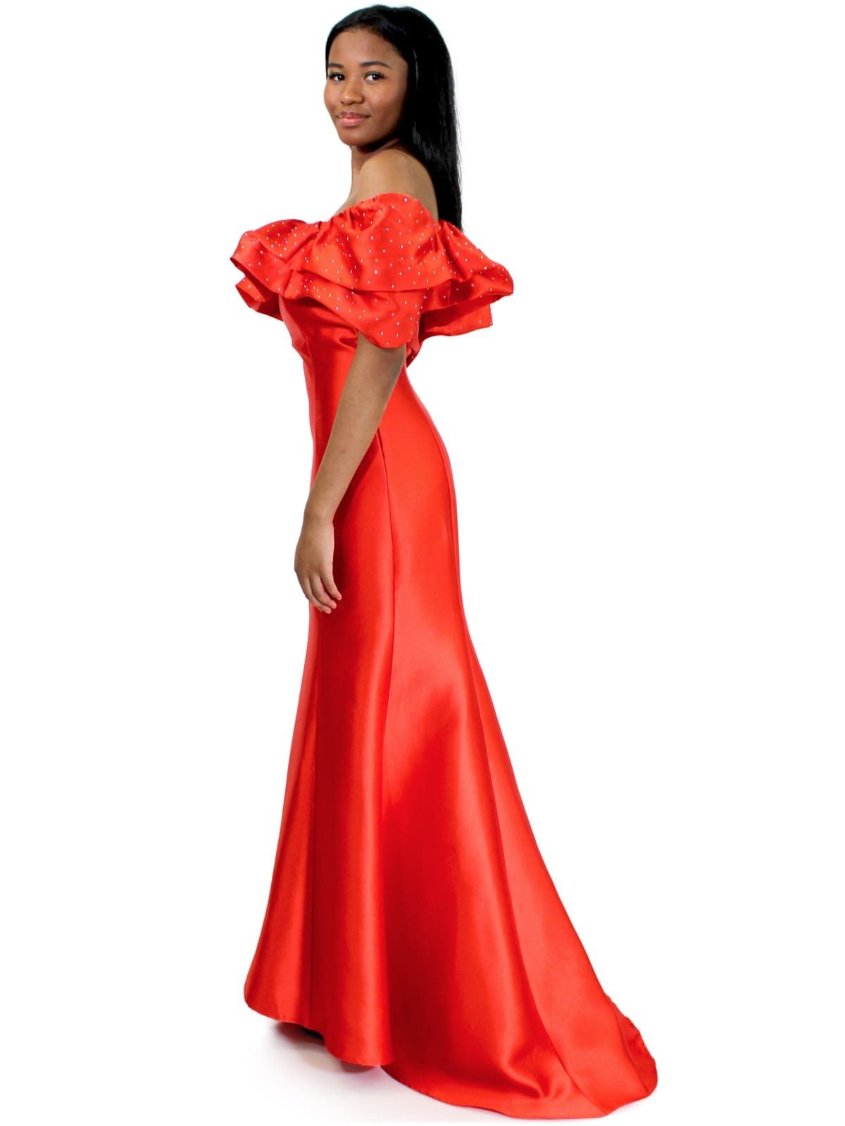 Style 8024 Marc Defang Size 6 Prom Sequined Red Mermaid Dress on Queenly