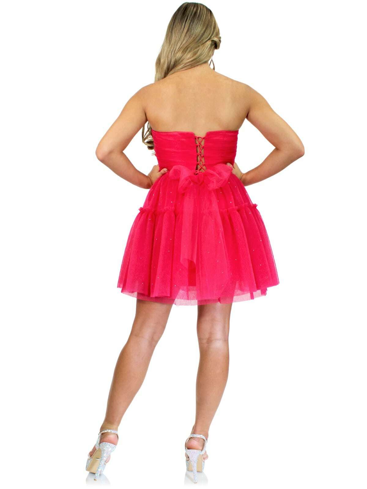 Style 6014 Marc Defang Size 00 Prom Sequined Hot Pink Cocktail Dress on Queenly