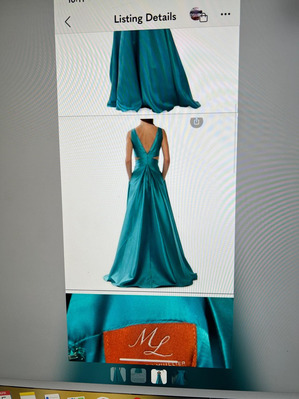 Monique Lhuillier Size 4 Turquoise Blue Floor Length Maxi on Queenly