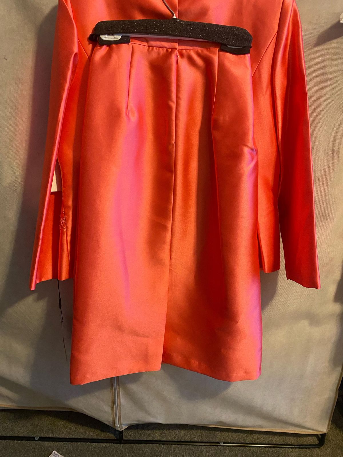 Niña Massini Plus Size 16 Pageant Interview Long Sleeve Orange Dress With Train on Queenly