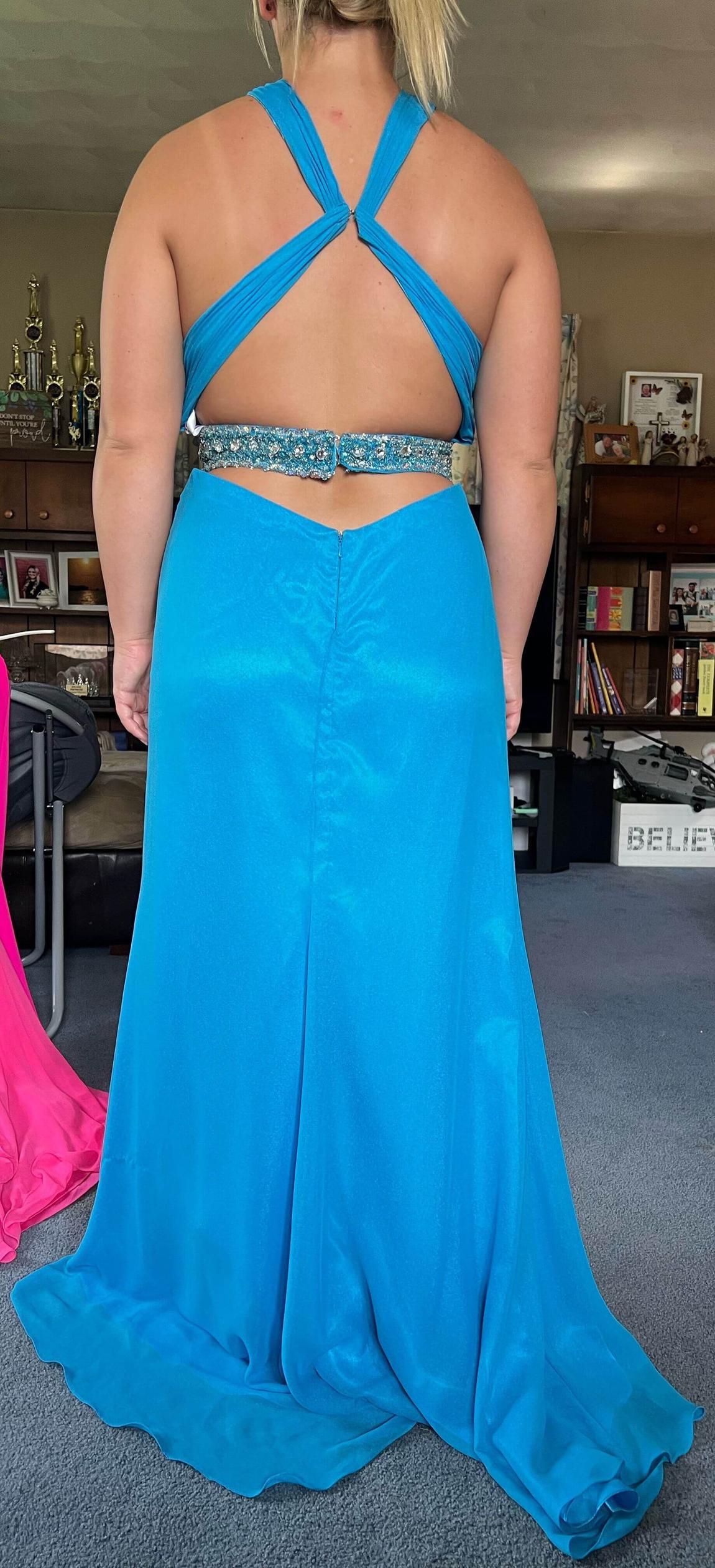 Party time Size 12 Blue Floor Length Maxi on Queenly