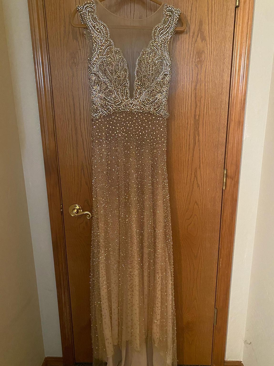 Mac Duggal Size 4 Prom Sequined Nude Floor Length Maxi on Queenly