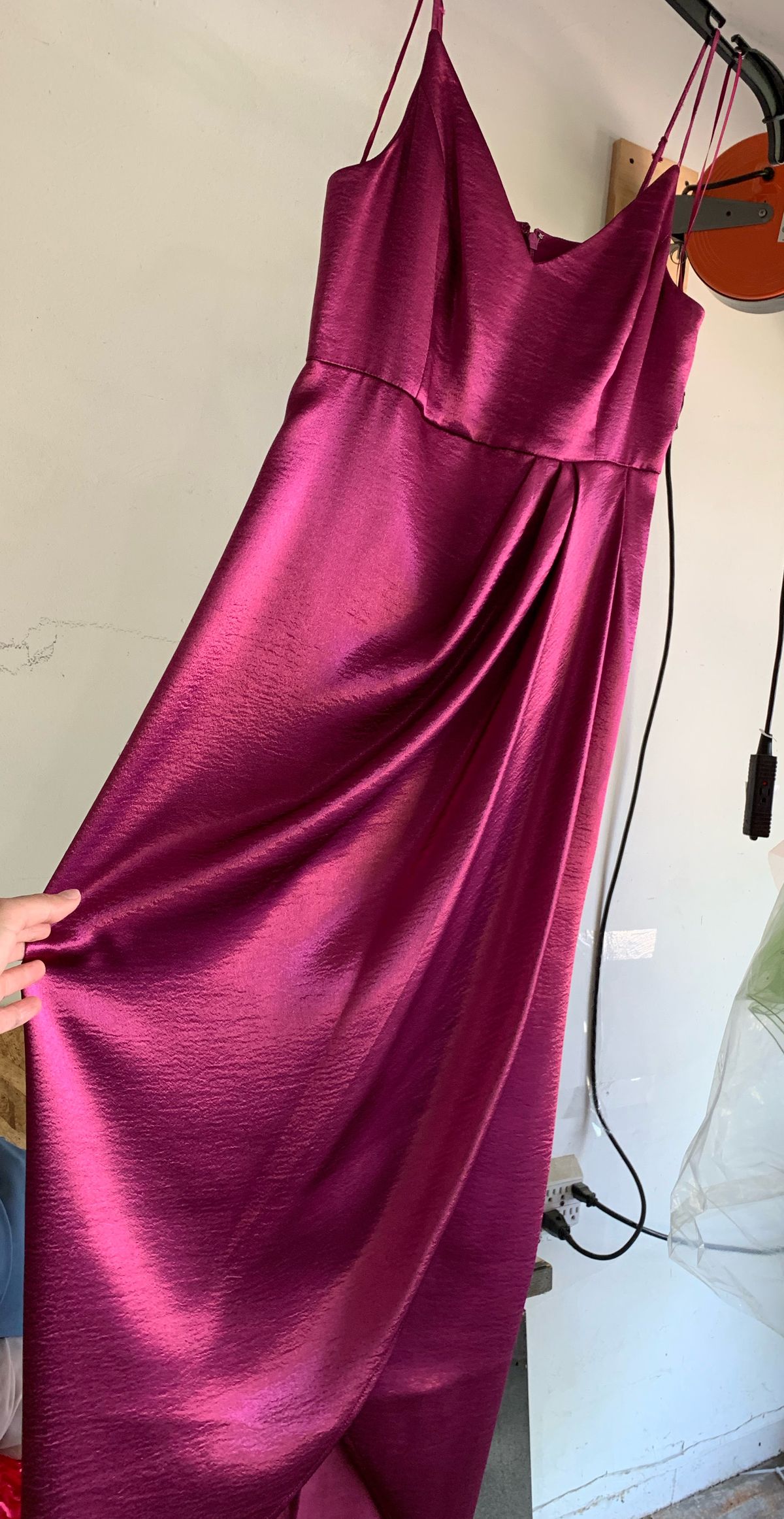 Express Size 0 Homecoming Satin Hot Pink Floor Length Maxi on Queenly