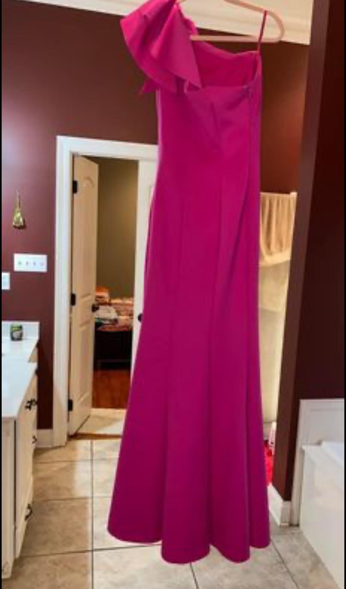 Size 2 Prom One Shoulder Hot Pink Mermaid Dress on Queenly