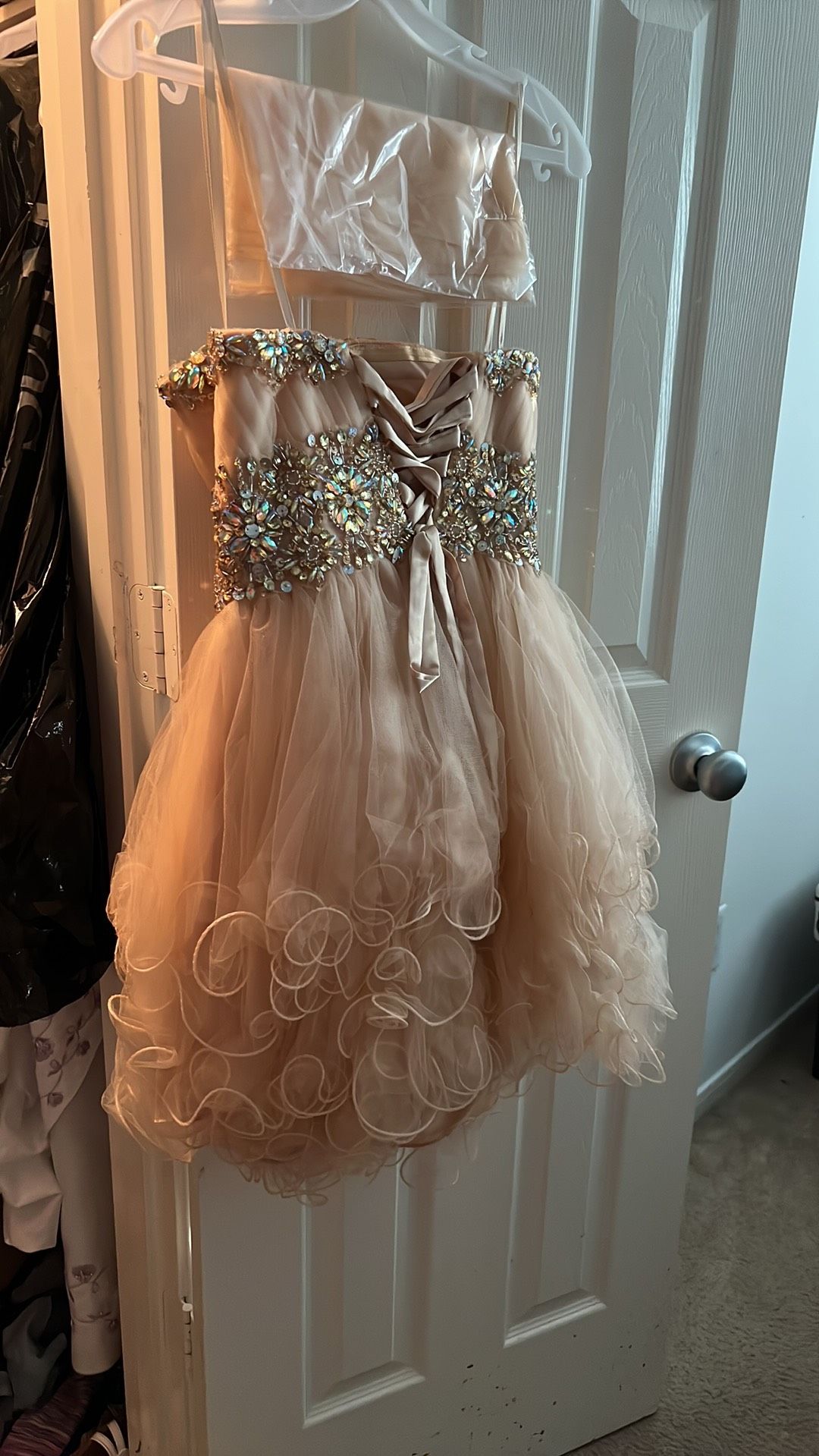 Size 4 Nude Ball Gown on Queenly