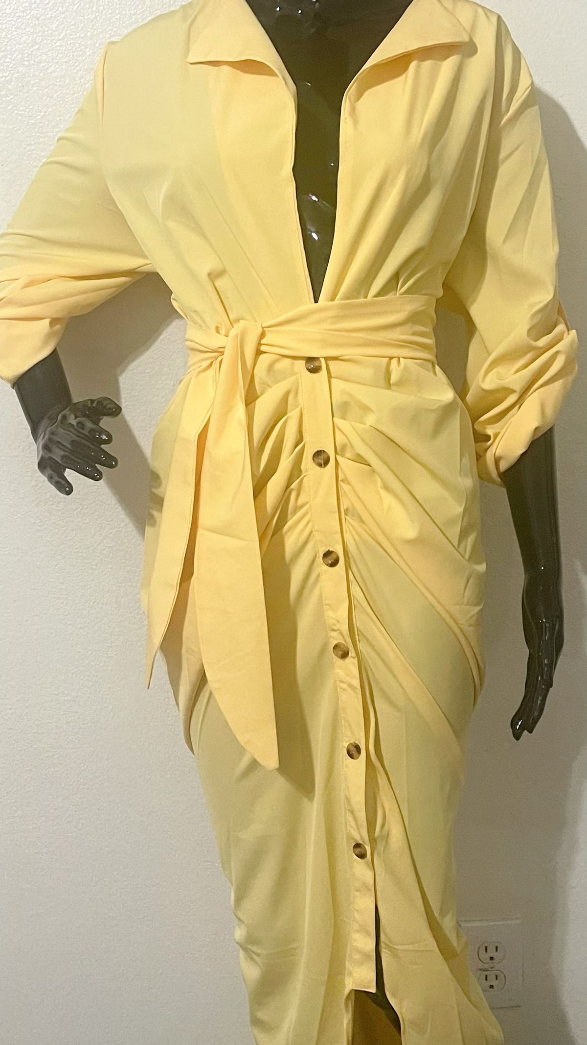 Size 12 Yellow Floor Length Maxi on Queenly