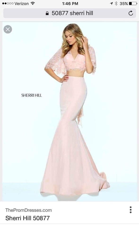 Sherri Hill Size 6 Prom Lace Light Pink Mermaid Dress on Queenly