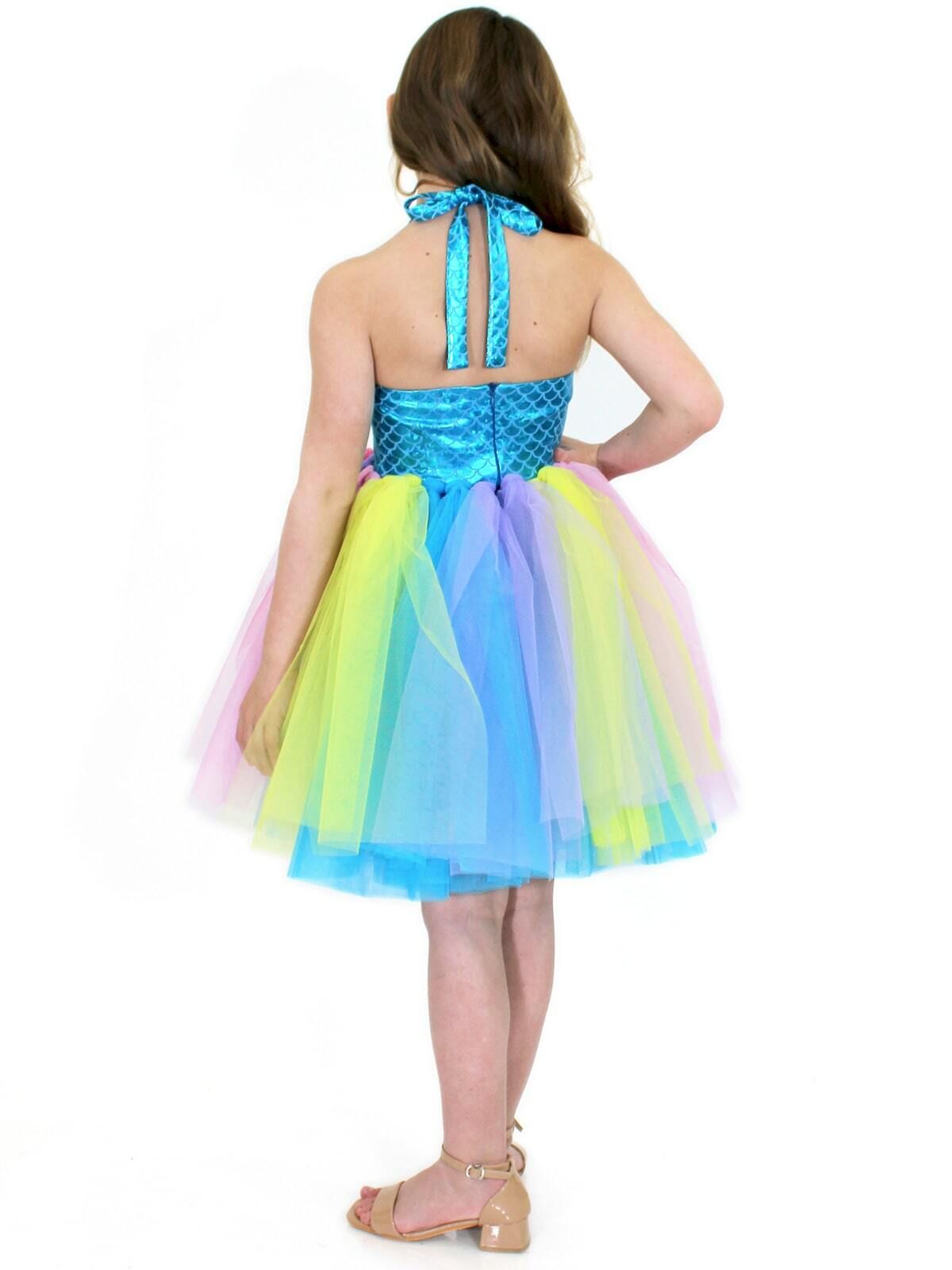 Style 5084 Marc Defang Girls Size 4 Prom Halter Multicolor Cocktail Dress on Queenly