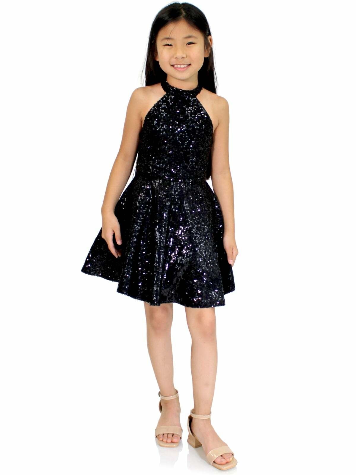 Style K6016 Marc Defang Girls Size 6 Prom Black Cocktail Dress on Queenly