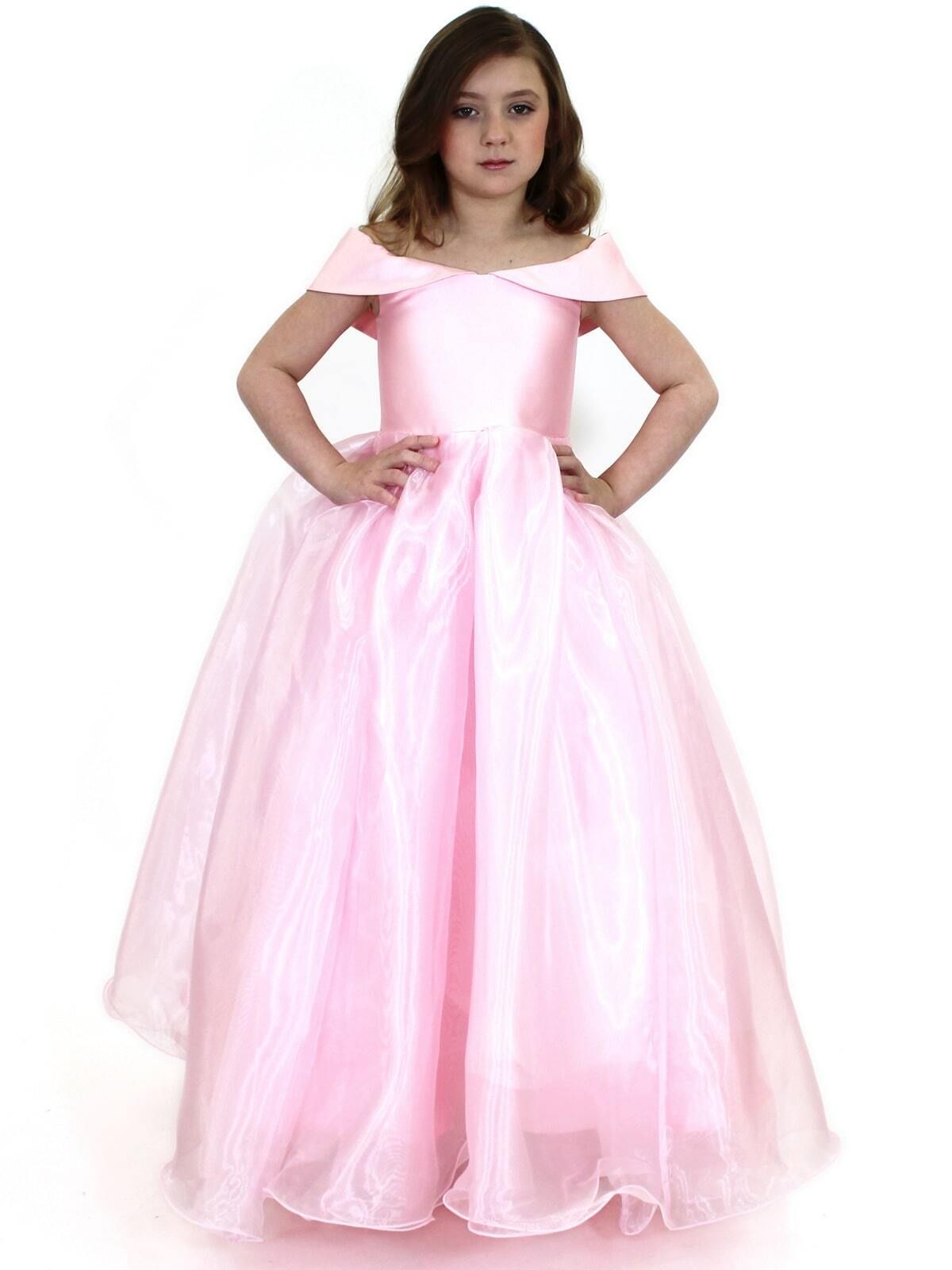 Style 5059 Marc Defang Girls Size 4 Prom Light Pink Ball Gown on Queenly